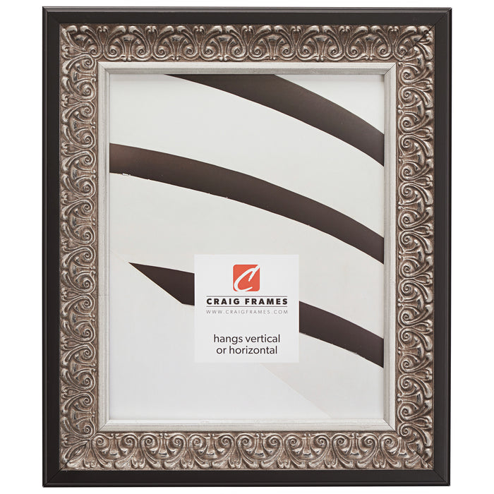 Furio 1.75", Distressed Silver and Black Picture Frame