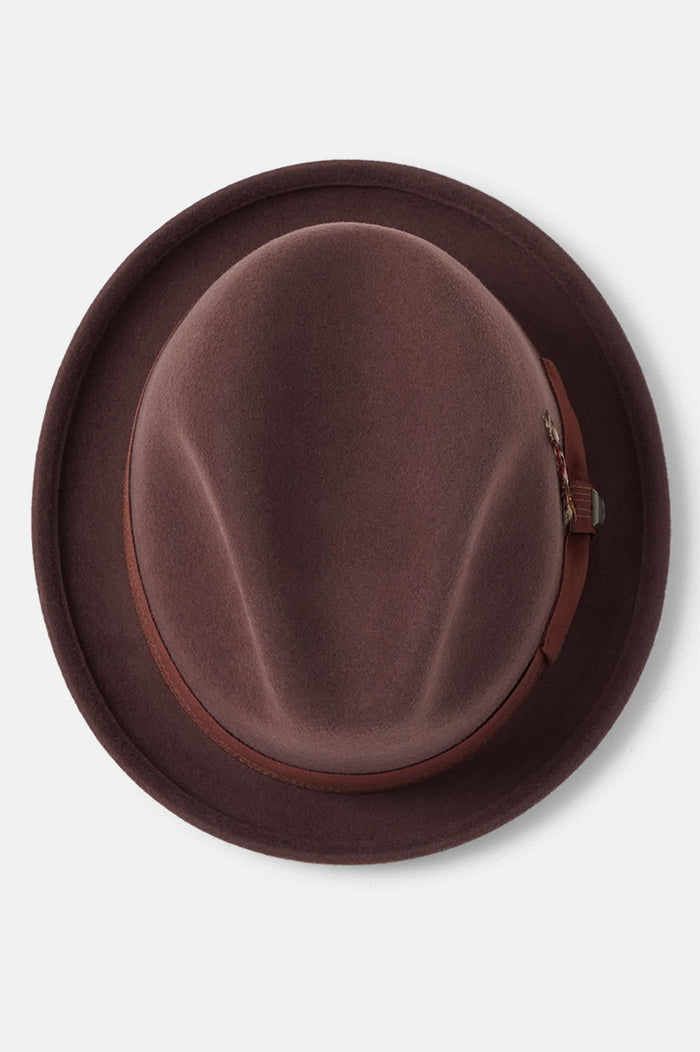 Unisex Gain Fedora in the color Chestnut - Additional Laydown image