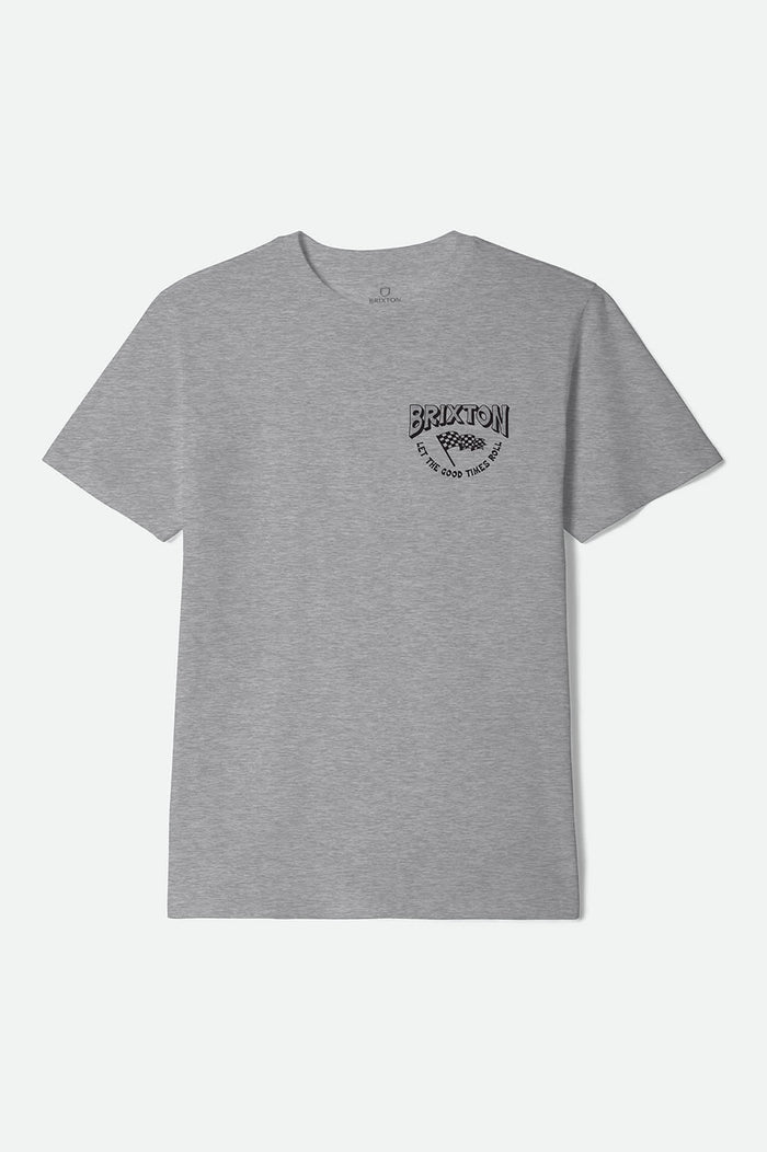 Men's Garnet Short Sleeve Standard T-Shirt in the color Heather Grey - Front Product View