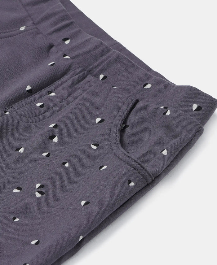 Super Combed Cotton Elastane French Terry Printed Jeggings - Periscope Print-3