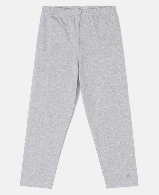 Super Combed Cotton Elastane Three Quarter Leggings - Light Grey Melange - Light Grey Melange-1