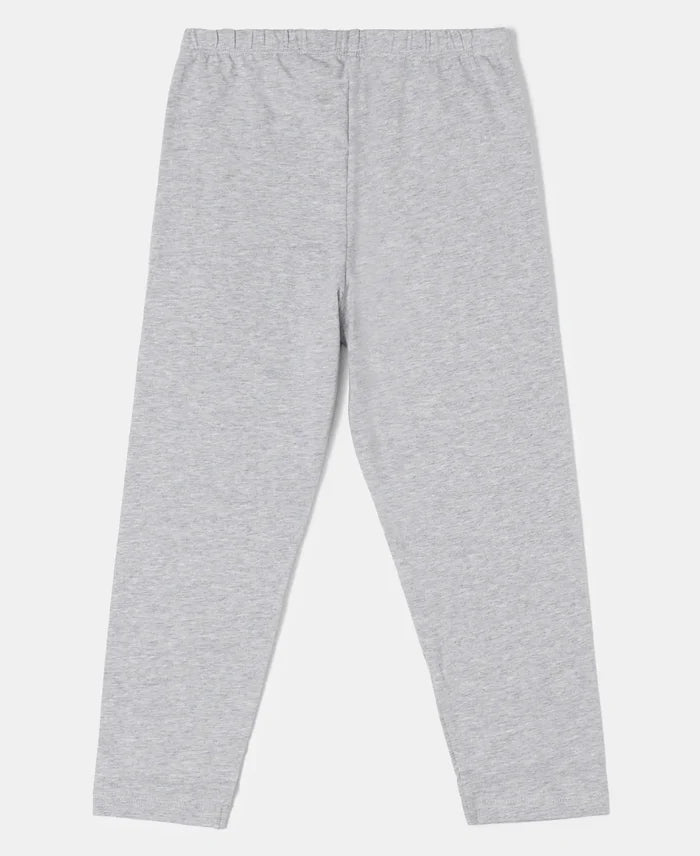 Super Combed Cotton Elastane Three Quarter Leggings - Light Grey Melange - Light Grey Melange-2