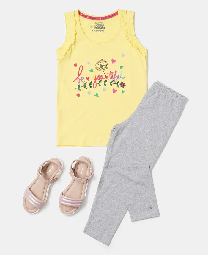 Super Combed Cotton Elastane Three Quarter Leggings - Light Grey Melange - Light Grey Melange-4