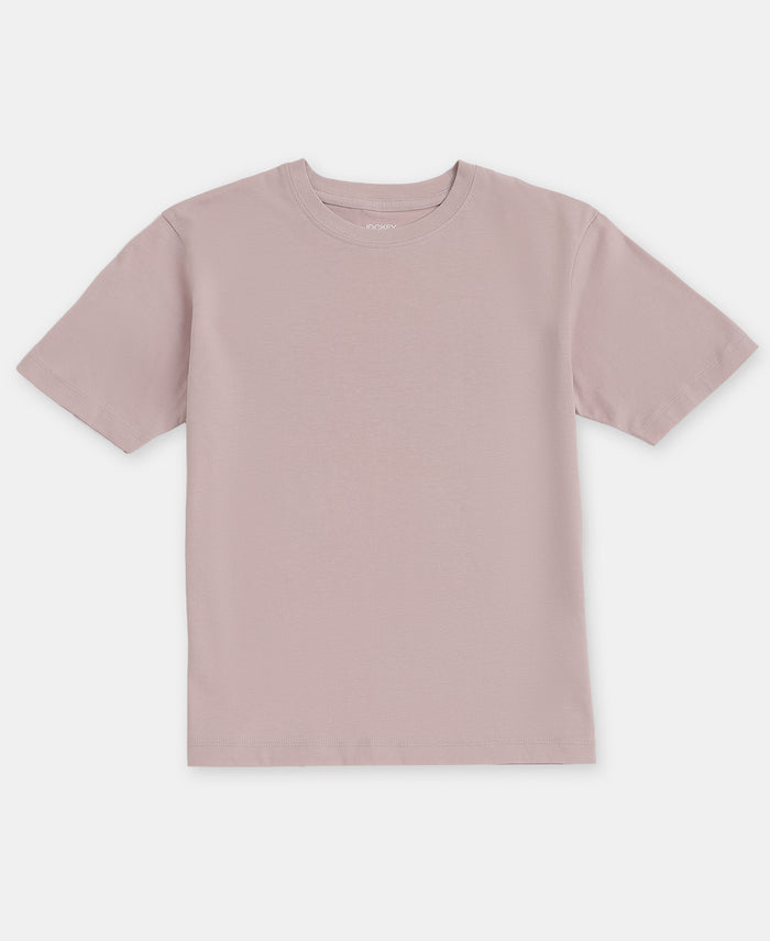 Girl's Super Combed Cotton Solid Short Sleeve T-Shirt - Violet Ice