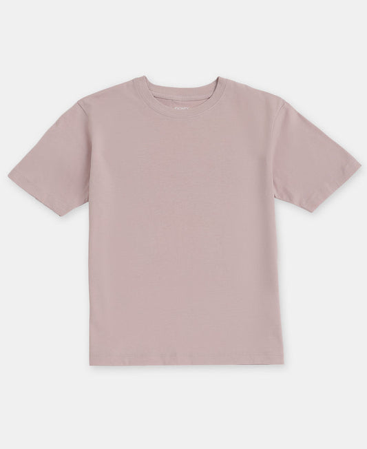 Girl's Super Combed Cotton Solid Short Sleeve T-Shirt - Violet Ice