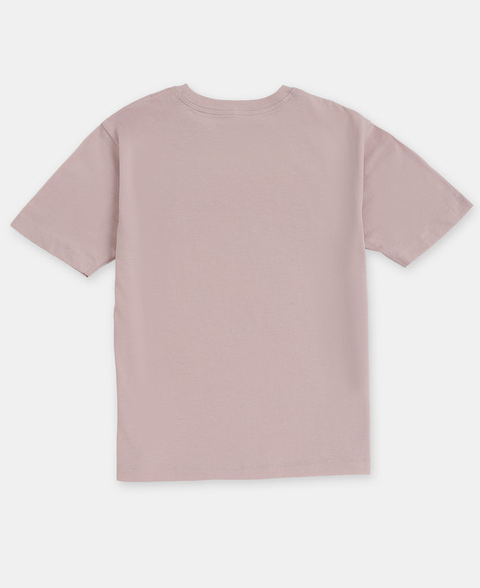 Girl's Super Combed Cotton Solid Short Sleeve T-Shirt - Violet Ice