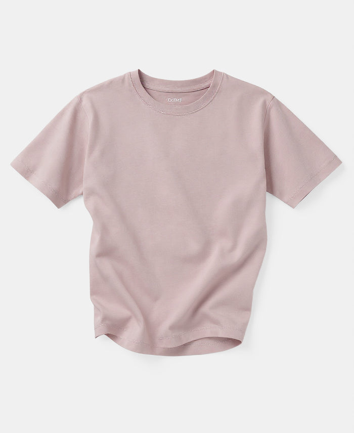 Girl's Super Combed Cotton Solid Short Sleeve T-Shirt - Violet Ice