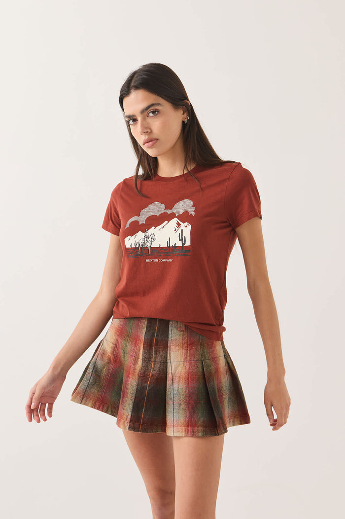 Women's Great Springs Slim Crew T-Shirt in the color Dark Brick - Women's Side View