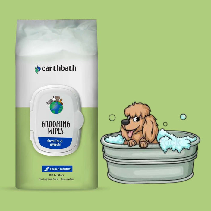 Grooming Wipes Green Tea & Awapuhi for Dogs - Earthbath - 100's