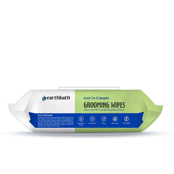 Grooming Wipes Green Tea & Awapuhi for Dogs - Earthbath - 100's
