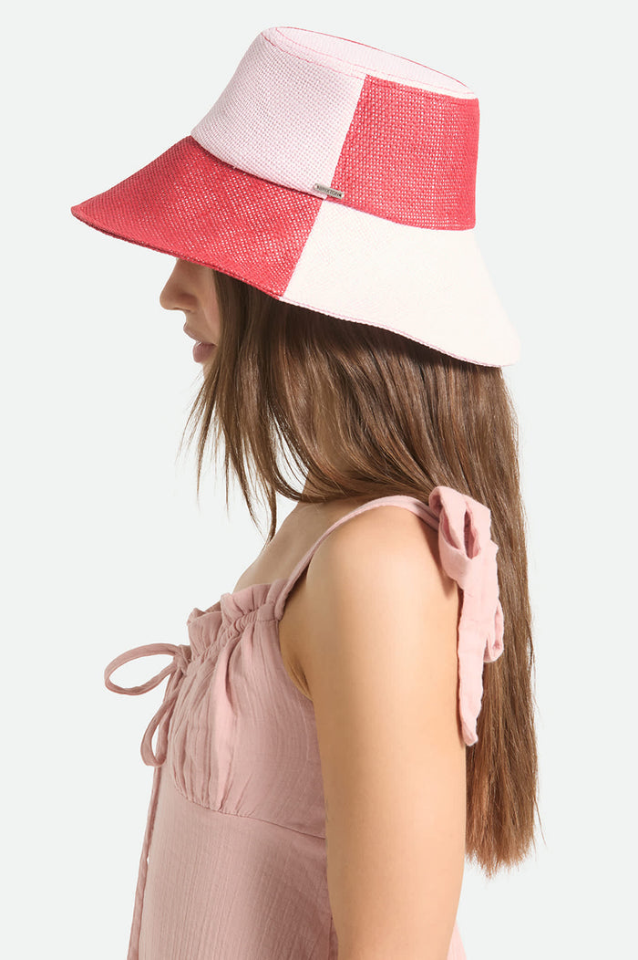Women's Harmony Packable Bucket Hat in the color Silver Pink/Adrenaline Rush - Women's Side View
