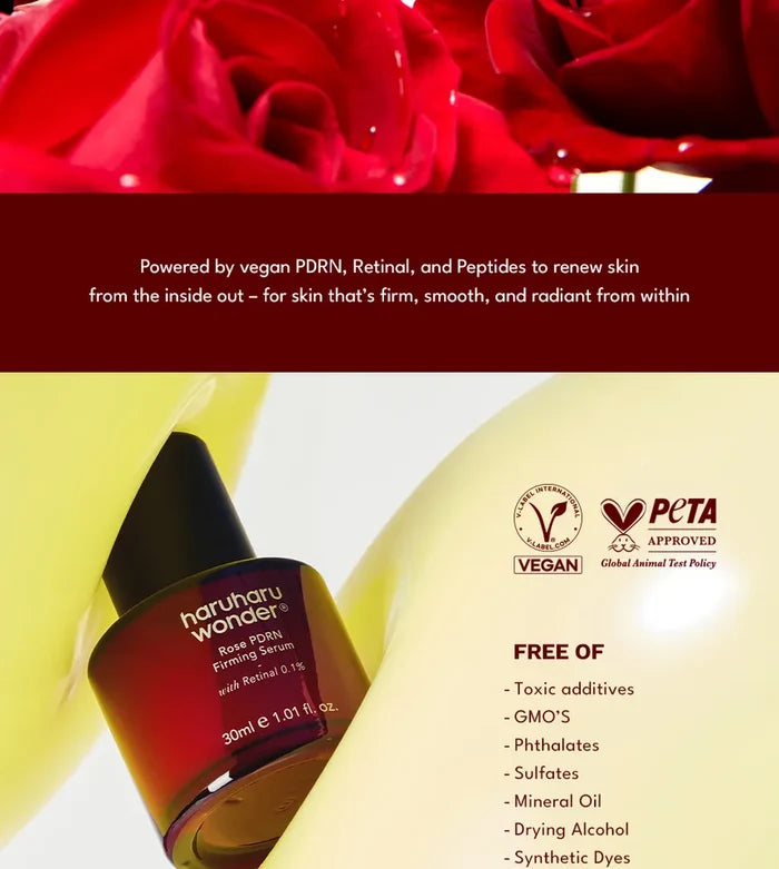 Haruharu Wonder Rose PDRN Firming Serum with Retinal 0.1% 30Ml