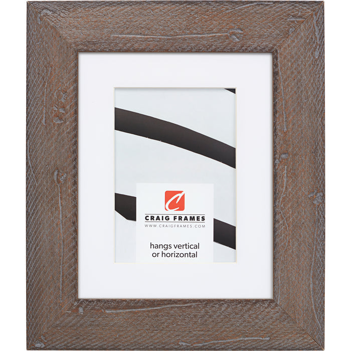 Hatteras 2", Boho Rustic Gray Wash Matted Picture Frame