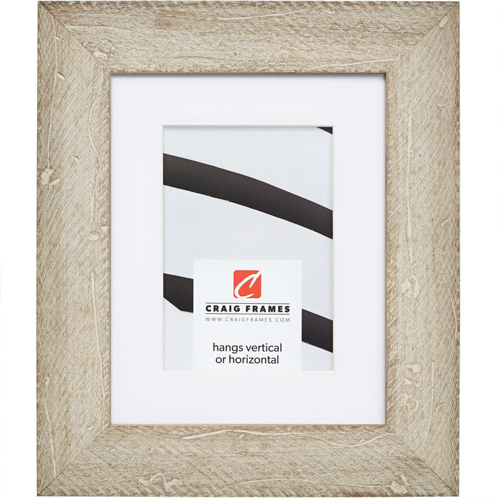 Hatteras 2", Boho Rustic Whitewash Matted Picture Frame