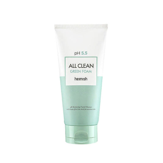 HEIMISH All Clean Green Foam is a gentle, pH-balancing cleanser suitable for all skin types, especially sensitive skin. Formulated with Centella Asiatica Extract and Witch Hazel Water, it soothes irritation while effectively removing impurities and excess oil. Enriched with Quillaja Saponaria Bark Extract, it creates a soft lather that cleanses without stripping the skin’s natural moisture barrier. This refreshing foam leaves your skin feeling clean, calm, and balanced, making it perfect for dai