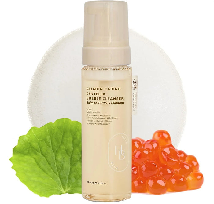 [HEVE BLUE] Salmon Caring Centella Bubble Cleanser 200ml - Ballagrio
