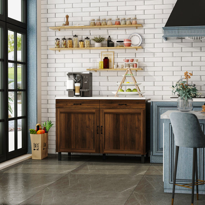 Îlot de cuisine Sturbridge 47,2'' avec plateau en bois massif et composite