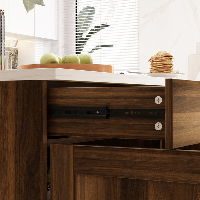 Îlot de cuisine Sturbridge 47,2'' avec plateau en bois massif et composite