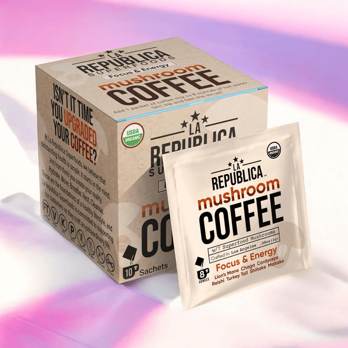 Instant 7 Mushroom Coffee Single Serving (10 pack) - La Republica