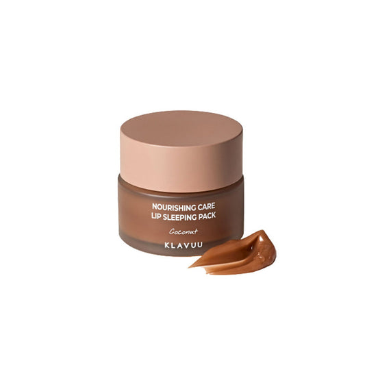 KLAVUU Nourishing Care Lip Sleeping Pack Coconut is a deeply moisturizing overnight treatment that nourishes and softens dry lips. Enriched with Coconut Oil, Avocado Oil, Camellia Japonica Seed Oil, and a blend of tropical fruit extracts like Pineapple, Papaya, and Mango, this lip mask delivers intense hydration while promoting smooth and supple lips. The creamy formula, infused with Vitamin E, works while you sleep, leaving your lips refreshed and rejuvenated with a hint of tropical coconut fra