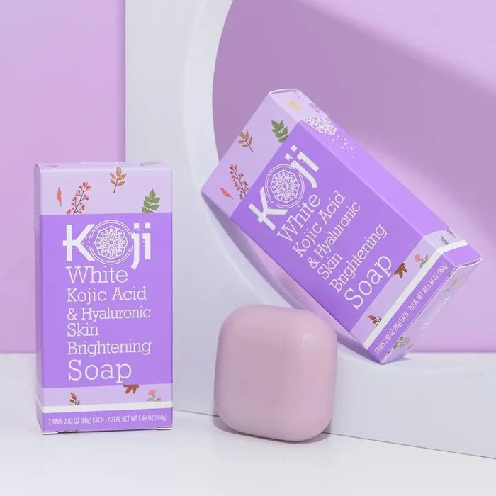 Koji White Kojic Acid & Hyaluronic Skin Brightening Soap x 2Bars 80g