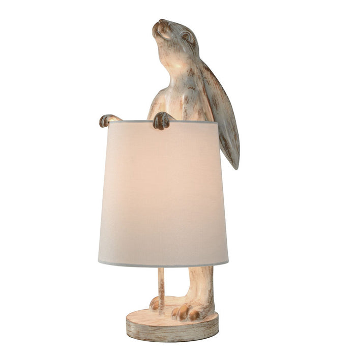 Lampe de table Malta 23" blanc cendré/cuivre clair