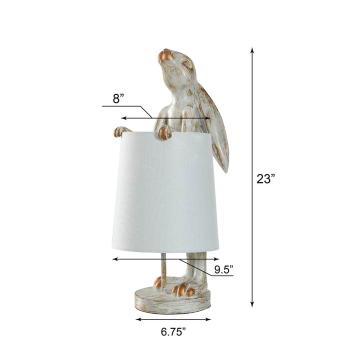 Lampe de table Malta 23" blanc cendré/cuivre clair