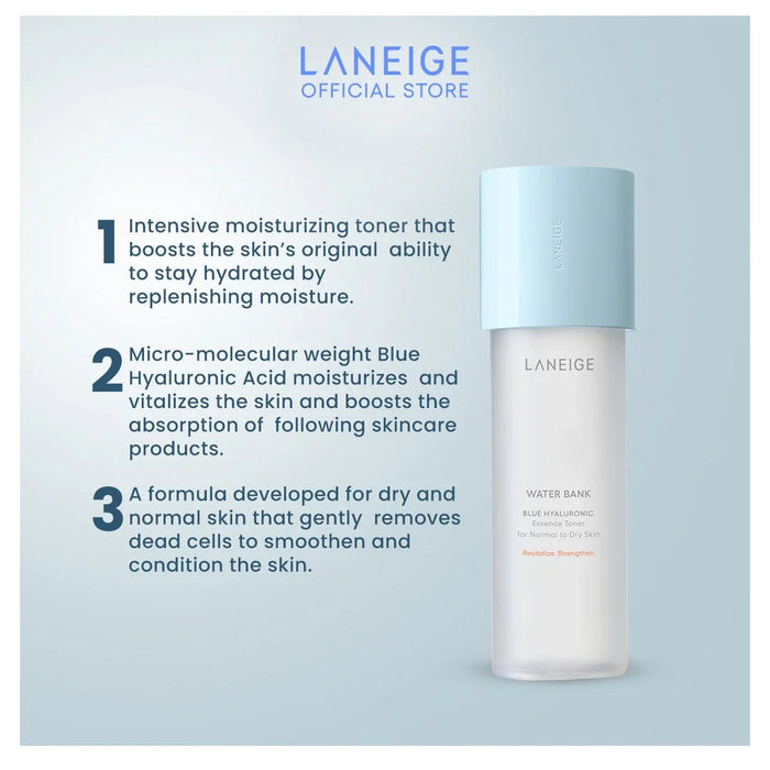 [LANEIGE] Water Bank Blue Hyaluronic Essence Toner for Normal to Dry Skin 160ml - Ballagrio
