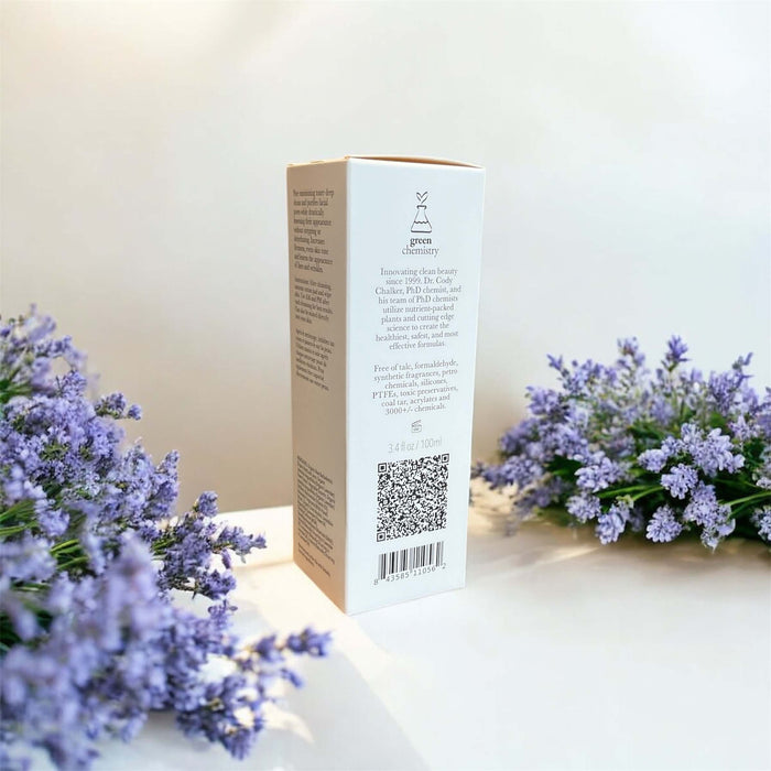 Lavender Niacinamide Pore Minimizer Tonique packaging displayed with lavender flowers, highlighting its pore minimizing benefits.