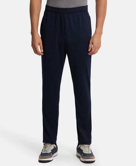 Lightweight Microfiber Trackpant with Zipper Pockets and StayFresh Treatment - Navy-1