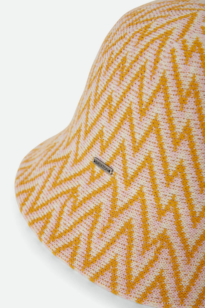 Women's Lisboa Knit Packable Bucket Hat in the color Multi Color Zigzag - Additional Laydown image