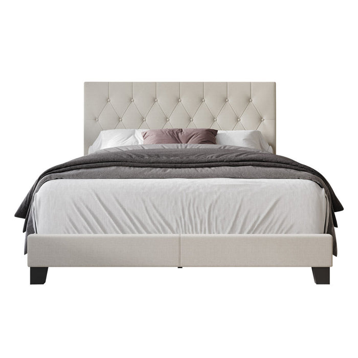 Lit rembourré Ambrey gris chaud Queen