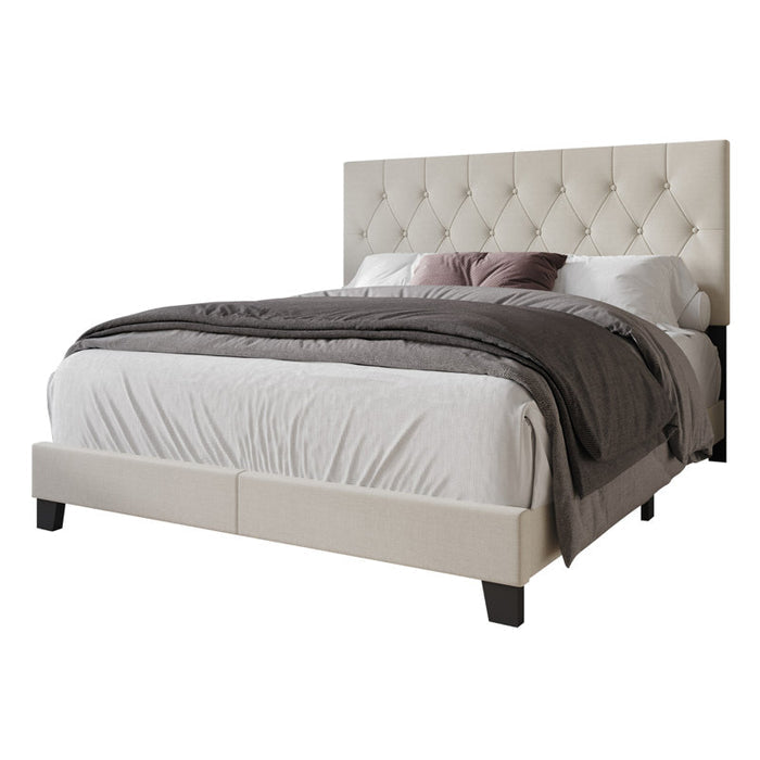 Lit rembourré Ambrey gris chaud Queen