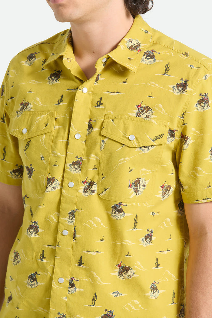 Men's Lone Star X Brixton Short Sleeve Shirt in the color Texas Gold - Additional Fit image