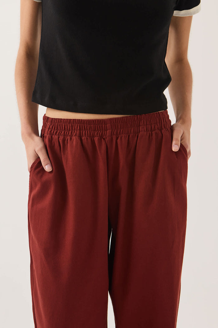 Women's Lounge Pant in the color Dark Brick - Additional Fit image