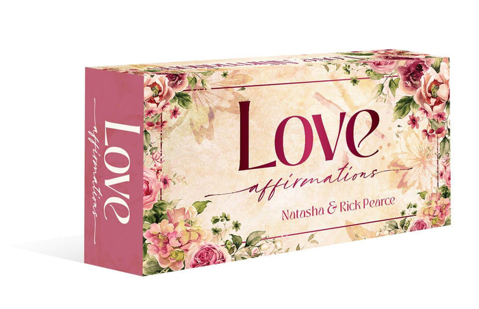 Love Affirmations Cards box featuring floral design by Natasha & Rick Pearce for enhanced communication.