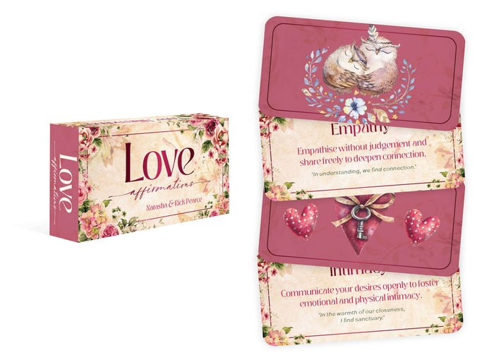Love Affirmations Cards showcasing beautiful cards with affirmations to enhance communication and connections.