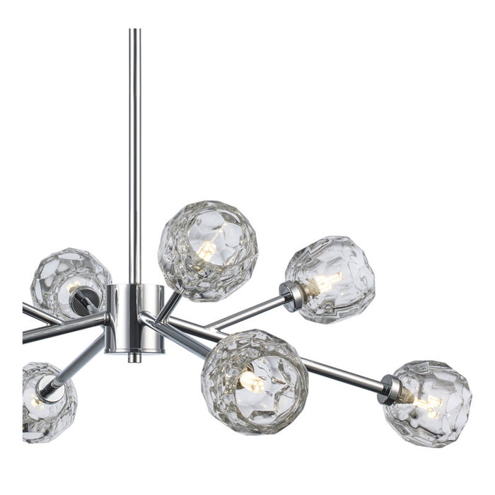 Lustre moderne Quaseem à 8 lumières, finition chrome poli