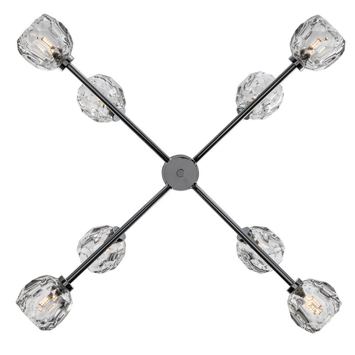 Lustre moderne Quaseem à 8 lumières, finition chrome poli