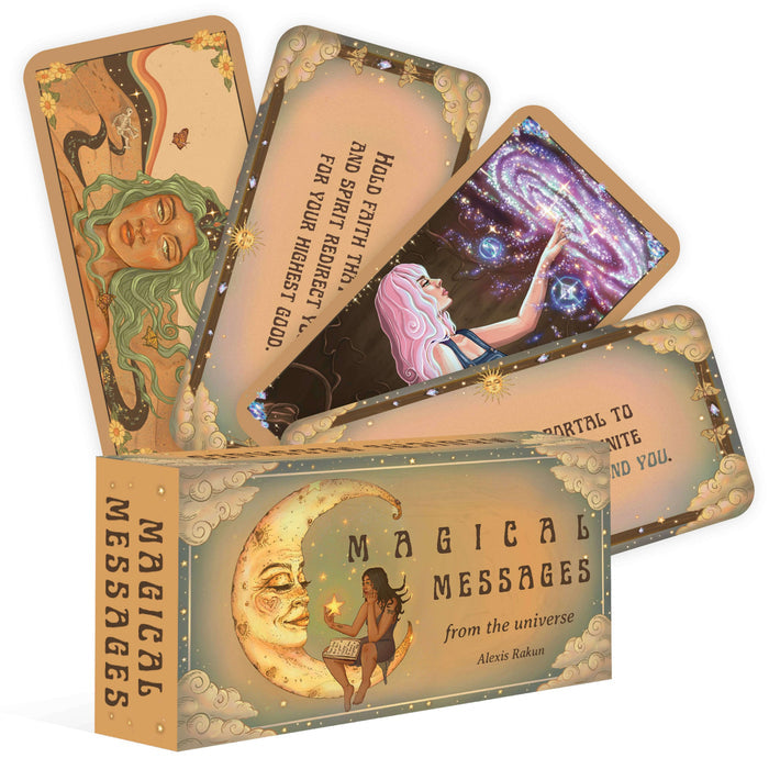 Magical Messages from the Universe card deck featuring beautifully illustrated cards for daily inspiration.
