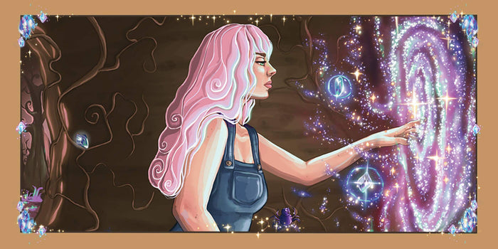Magical Messages from the Universe - woman connecting with cosmic energy and inspiration.