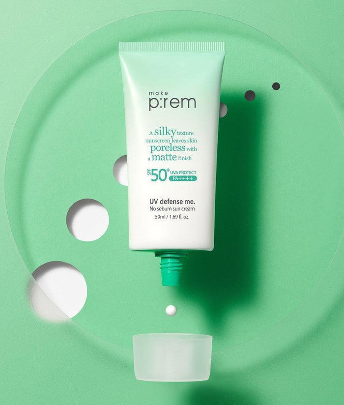 [make p:rem] UV Defense Me. No Sebum Sun Cream SPF 50+ PA++++ 50ml - Ballagrio