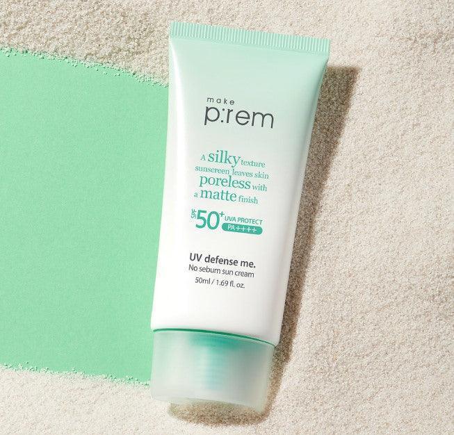 [make p:rem] UV Defense Me. No Sebum Sun Cream SPF 50+ PA++++ 50ml - Ballagrio
