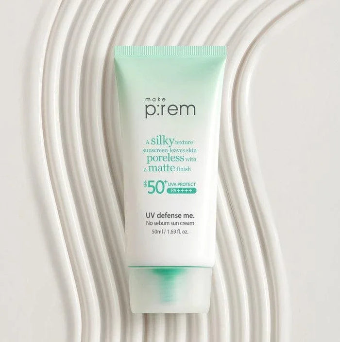 [make p:rem] UV Defense Me. No Sebum Sun Cream SPF 50+ PA++++ 50ml - Ballagrio