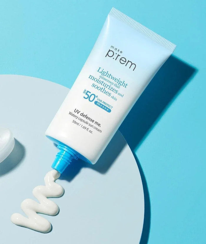 [make p:rem] UV Defense Me. Watery Capsule Sun Cream SPF 50+ PA++++ 50ml - Ballagrio