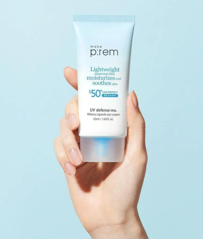 [make p:rem] UV Defense Me. Watery Capsule Sun Cream SPF 50+ PA++++ 50ml - Ballagrio