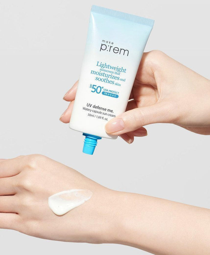 [make p:rem] UV Defense Me. Watery Capsule Sun Cream SPF 50+ PA++++ 50ml - Ballagrio