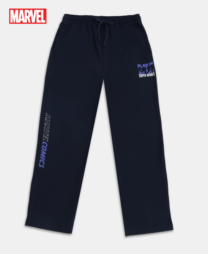 Marvel Avengers Boy's Super Combed Cotton Rich Graphic Printed Trackpants - Navy