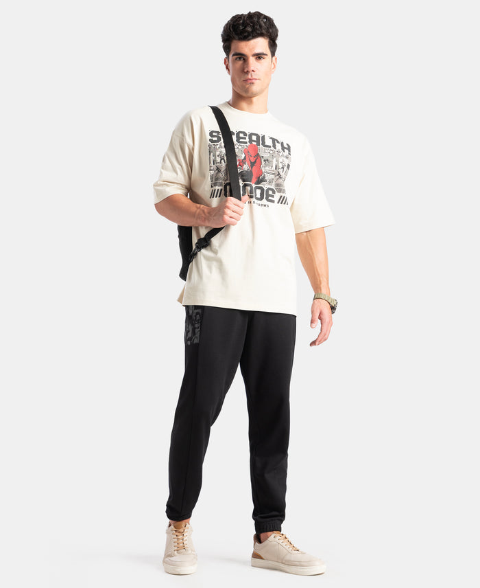 Marvel Avengers Super Combed Cotton Rich Graphic Printed Oversized T-Shirt - Almond Milk