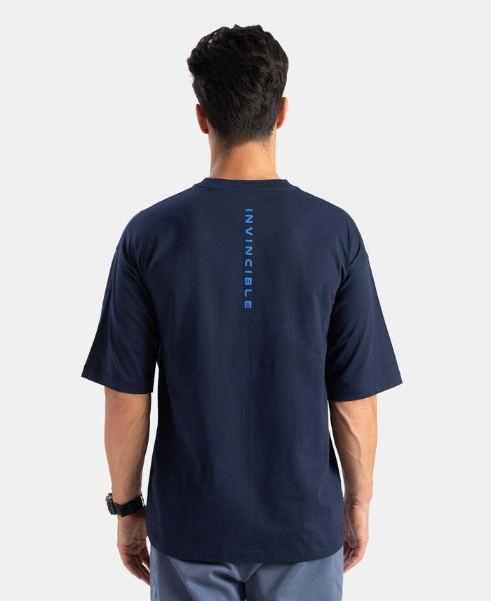 Marvel Avengers Super Combed Cotton Rich Graphic Printed Oversized T-Shirt - Navy